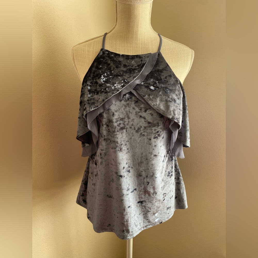 NWOT WHBM velvet cold shoulder blouse